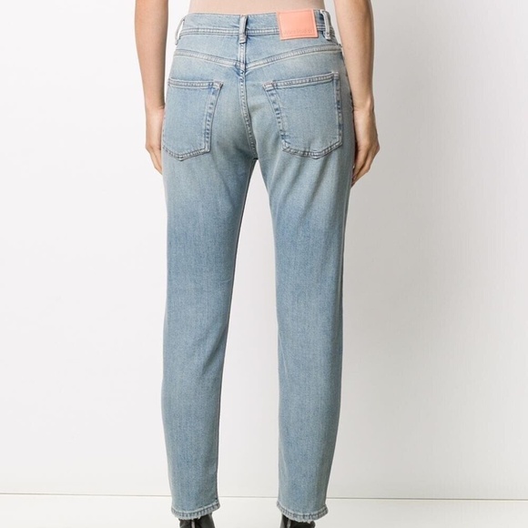 Acne Studios Melk Light Blue High Rise Slim Fit Crop Denim Jeans - Picture 6 of 16